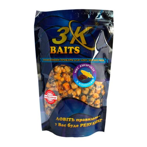 Зерновой МИКС 3KBaits кукуруза из конопли 800г