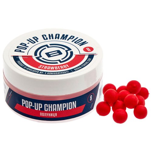 Бойлы Brain Champion Pop-Up Strawberry (клубника) 10mm 34g