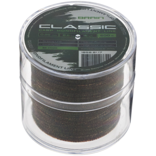 Леска Brain Classic Carp Line 3D (camo) 600m 0.25mm 15lb 6.6kg