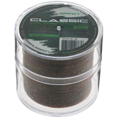 Леска Brain Classic Carp Line 3D (camo) 600m 0.28mm 18lb 7.9kg