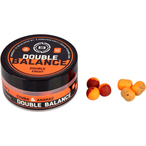 Бойлы Brain Double Balance Double Fruit (слива+ананас) 10+8х12mm