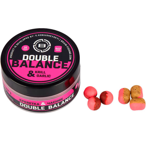 Бойли Brain Double Balance Krill & Garlic (креветка + часник) 12+10х14mm