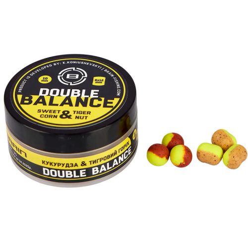 Бойлы Brain Double Balance Sweet Corn & Tiger Nut (кукуруза + тигровый орех) 12+10х14mm