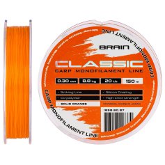 Леска Brain Classic Carp Line (solid orange) 150m 0.30mm 20lb 8.8kg