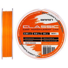 Леска Brain Classic Carp Line (solid orange) 300m 0.30mm 20lb 8.8kg