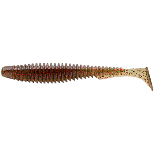 Силикон FishUP U-Shad 3.5" (8шт) #045 - Green Pumpkin/Red & Black