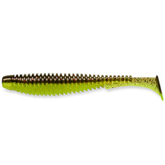 Силікон FishUP U-Shad 4" (8шт) #203 - Green Pumpkin/Flo Chartreuse
