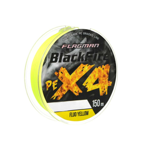 Шнур Flagman BlackFire PE X-4 150м 0.23мм Fluo Yellow