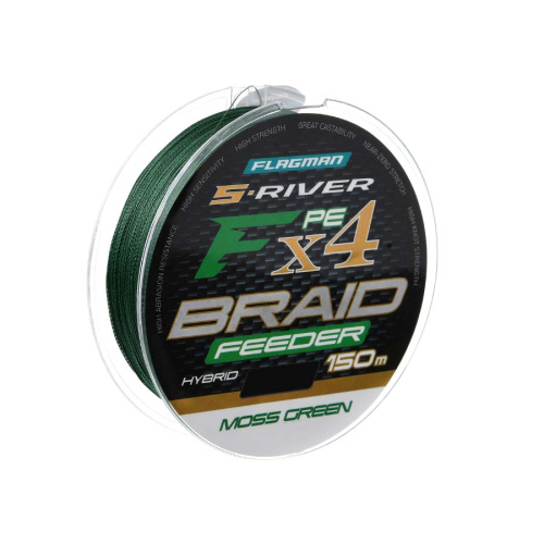 Шнур Flagman S-River PE Braid Hybrid F4 Feeder 150м Moss Green 0.14мм