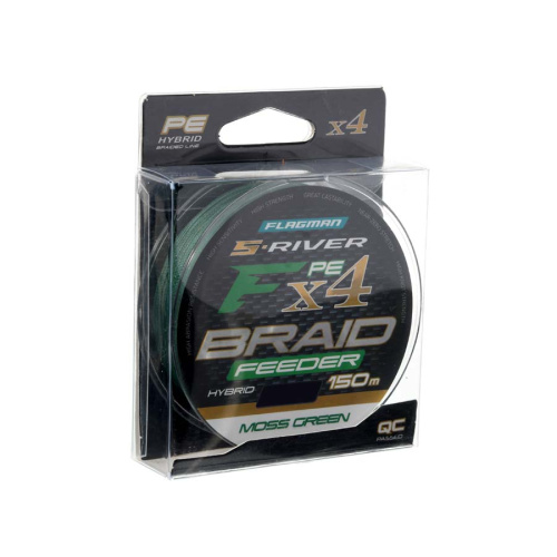 Шнур Flagman S-River PE Braid Hybrid F4 Feeder 150м Moss Green 0.14мм