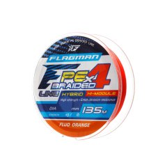 Шнур Flagman PE Hybrid F4 Fluo Orange 135м 0.14мм