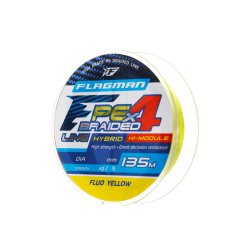 Шнур Flagman PE Hybrid F4 135m Fluo Yellow 0,06mm. 2,7кг/6lb