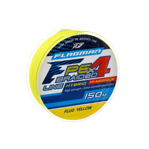 Шнур Flagman PE Hybrid F4 150м Fluo Yellow 0.23мм