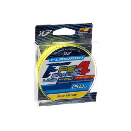Шнур Flagman PE Hybrid F4 150м Fluo Yellow 0.26мм