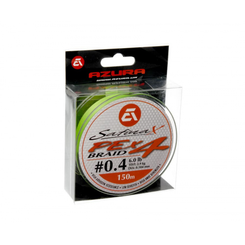 Шнур Azura Safina Braid PE X4 150м #0.4 0.104мм