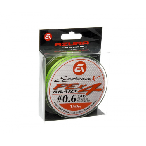 Шнур Azura Safina Braid PE X4 150м #0.6 0.128мм