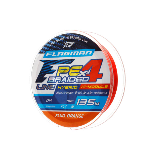 Шнур Flagman PE Hybrid F4 Fluo Orange 135м 0.06мм