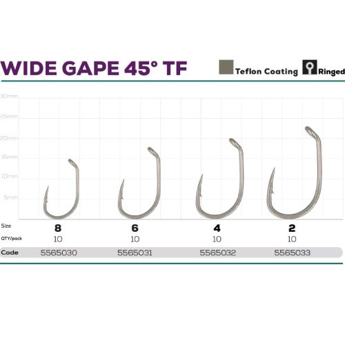 Крючок GC G.Carp Wide Gape 45° TF №4 (10шт)