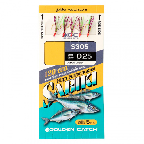 Самодур Golden Catch Aji Sabiki S305 №6 Green (5 крючков)