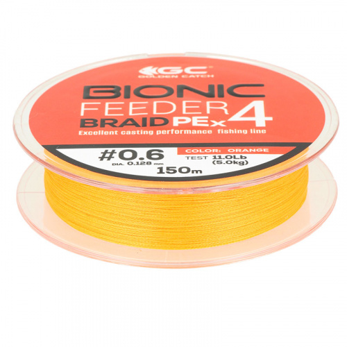 Шнур Golden Catch Bionic Feeder PE X4 150м Orange #0.6