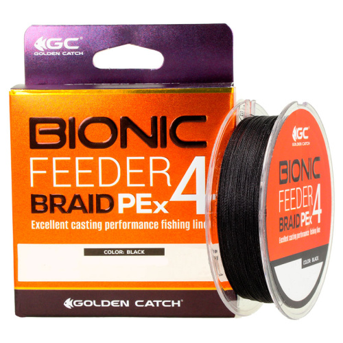 Шнур Golden Catch Bionic Feeder PE X4 150м Black #0.6