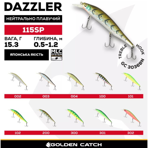 Воблер GC Dazzler 115SP 15.3г 300