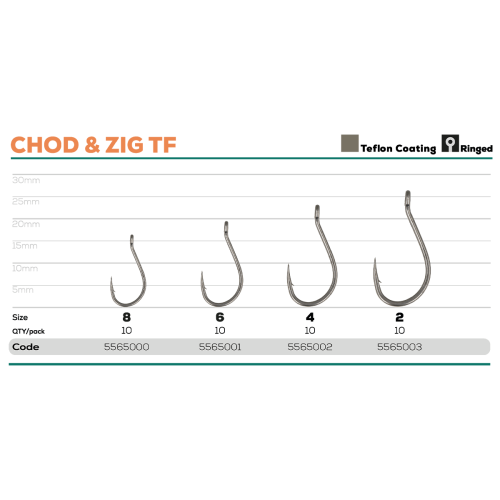 Крючок GC G.Carp Chod & Zig TF №6 (10шт)