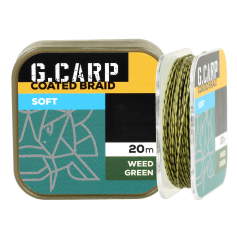 Поводочный материал мягкий GC G.Carp Coated Braid Soft 20м 15lb Weed Green