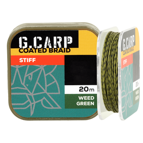 Поводочный материал жёсткий GC G.Carp Coated Braid Stiff 20м 35lb Weed Green