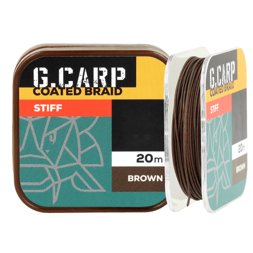 Поводочный материал жёсткий GC G.Carp Coated Braid Stiff 20м 25lb Brown