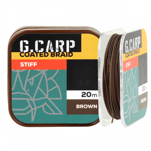 Поводочний матеріал жорсткий GC G.Carp Coated Braid Stiff 20м 25lb Brown