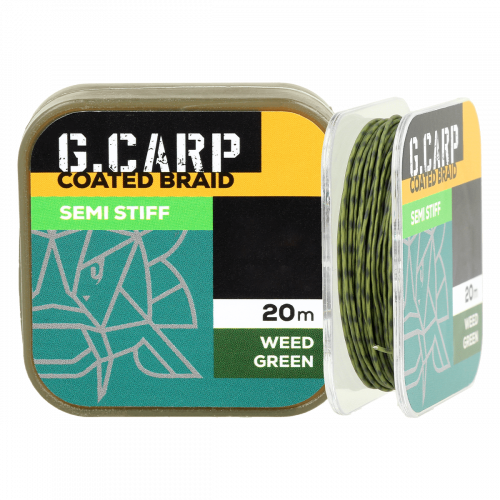 Поводочный материал GC G.Carp Coated Braid Semi Stiff 20м 35lb Weed Green