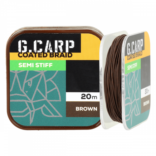 Поводочный материал GC G.Carp Coated Braid Semi Stiff 20м 35lb Brown