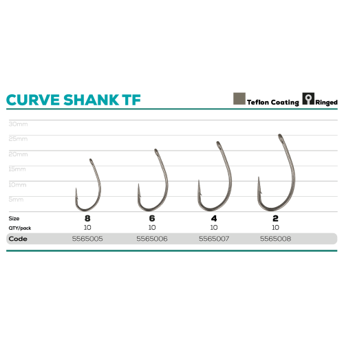 Крючок GC G.Carp Curve Shank TF №4 (10шт)