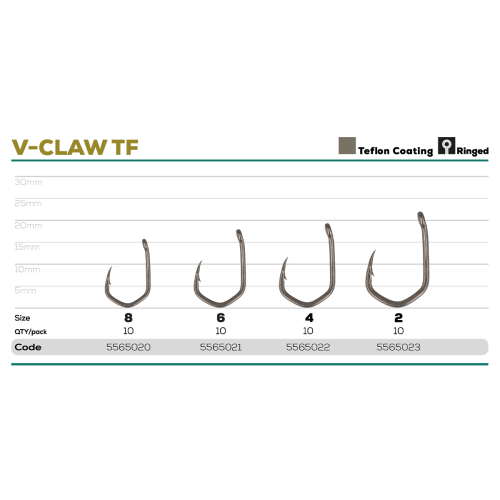 Крючок GC G.Carp V-Claw TF №8 (10шт)