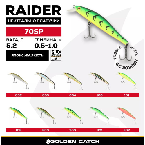 Воблер GC Raider 70SP 5.2г 301