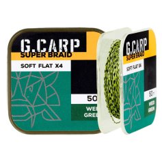 Поводочный материал GC G.Carp Super Braid Soft Flat X4 50м 35lb Weed Green