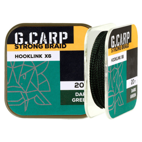 Поводочный материал GC G.Carp Strong Braid Hooklink X6 20м 15lb Dark Green