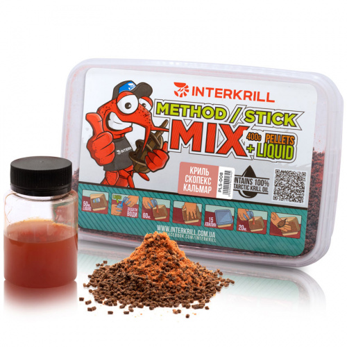 Пеллетс INTERKRILL Method Stick Mix Кріль-Скопекс-Кальмар 400г
