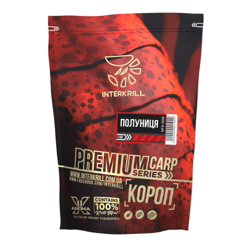 Прикормка Interkrill Premium Карп-Клубника 1кг