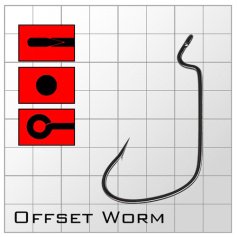Крючки Metsui OFFSET WORM 5/0 Black Nickel