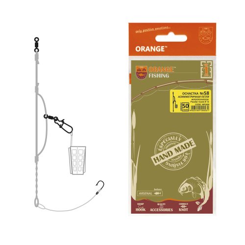 Оснастка фидерная ORANGE #58 Assymetric Loop Fluorocarbon 60г 1шт