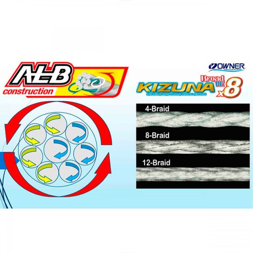Шнур Owner Kizuna Broad PEx8 135м 0.10мм 4.1кг Chartreuse