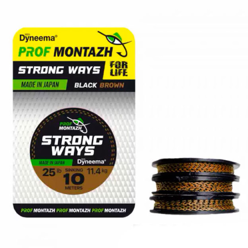 Поводочный материал Проф Монтаж Black Brown 25 LB 11,4 кг. (10м)