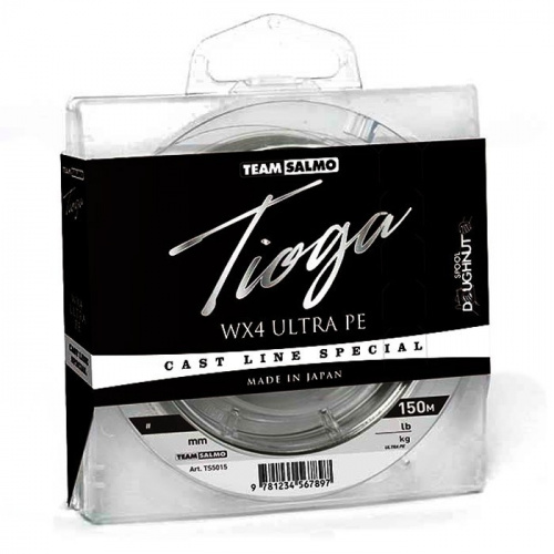 Шнур Team Salmo TIOGA SILVER GREY WX4 Ultra PE 0,191мм(#1,2)