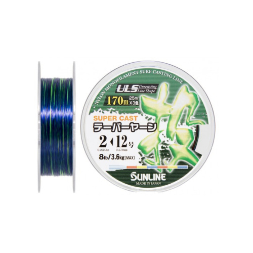 Леска Sunline NEW TAPERED LINE 170м конусная 3 COLORS 0,235мм>0,57мм