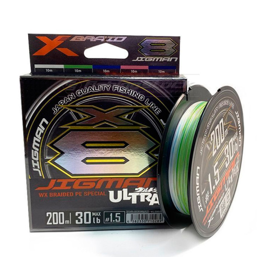 Шнур YGK X-Braid Jigman Ultra X8 200m #1.0 20lb / 9.07kg