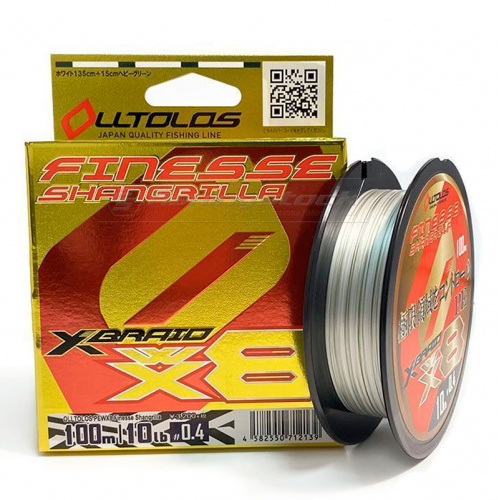 Шнур YGK X-Braid Olltolos WX8 Finesse Shangrila 100m #0.4 10lb / 4.54kg