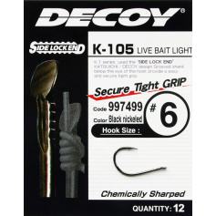Крючок Decoy K-105 Live Bait Light 8 (12 шт/уп)