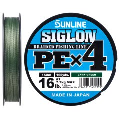 Шнур Sunline Siglon PE х4 150m (темн-зел.) #1.5/0.209mm 25lb/11.0kg